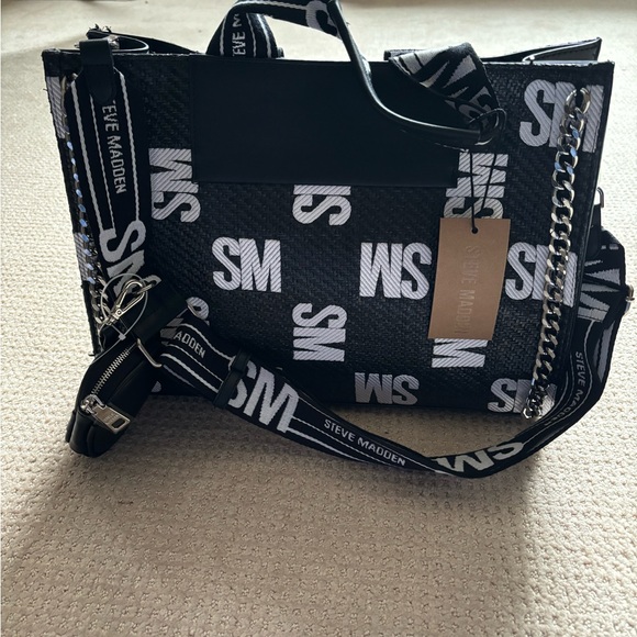 Steve Madden Totes black & White brand new - Picture 2 of 3